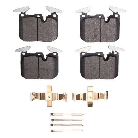 Dynamic Friction Co 5000 Advanced Brake Pads - Low Metallic and Hardware Kit, Long Pad Wear, Front 1551-1609-21